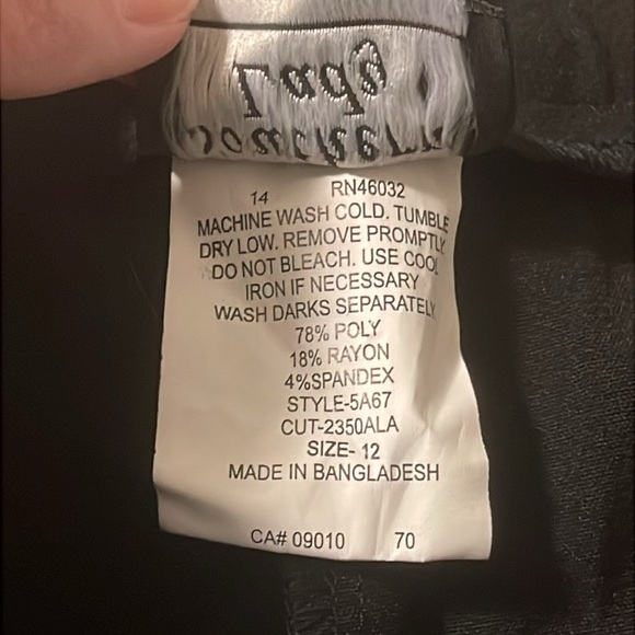 NWT Southern Lady Black Office Dress Pants Size 12 NWT - Picture 4 of 6